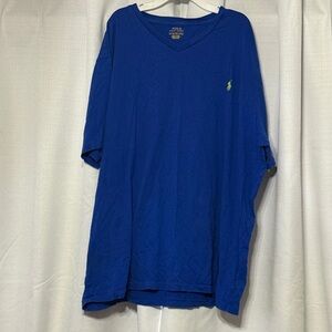 Polo by Ralph Lauren Men's Blue V-Neck Tee